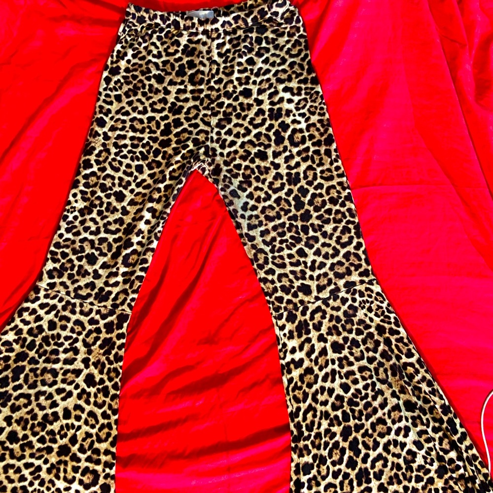 Cheetah Bell Bottom Leggings